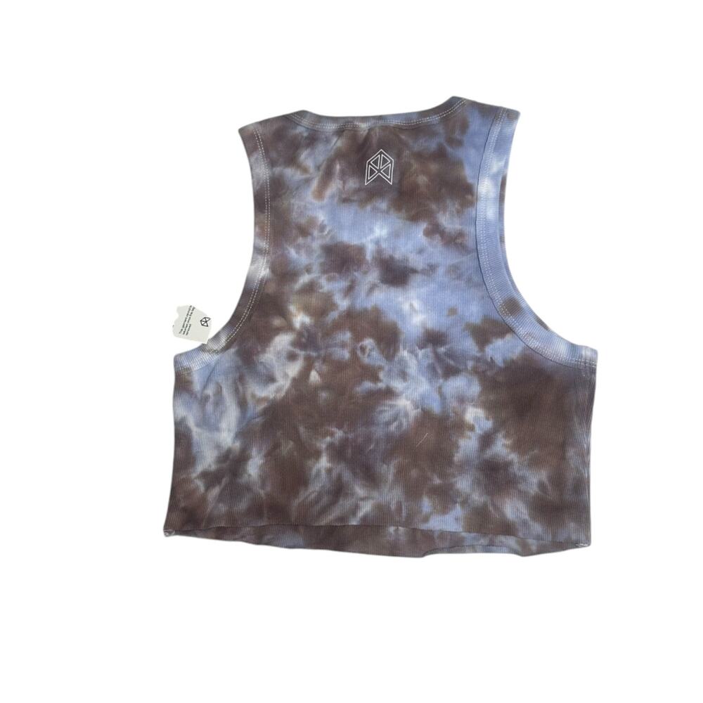 Rawgear Pump Print Crop Tank Brown & Blue Tye-Dye Sz Medium NEW - Picture 3 of 3